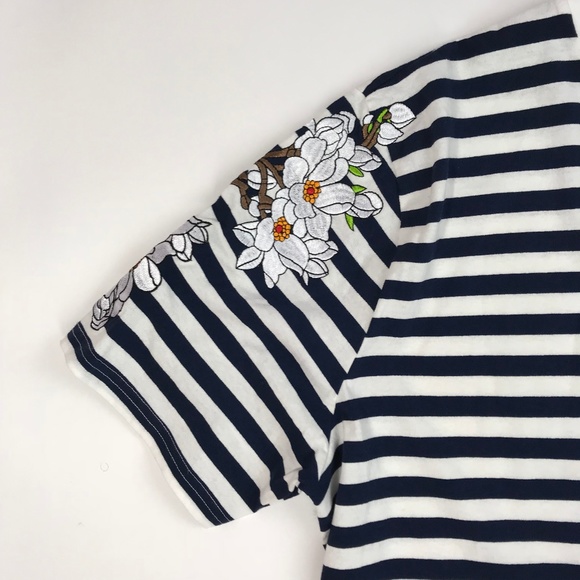 KITE Wolf Embroidered Striped Tee in Blue - Picture 4 of 7